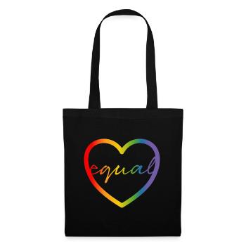 LGBT CSD Gay Shirt equal - Stoffbeutel - Schwarz - Vorne
