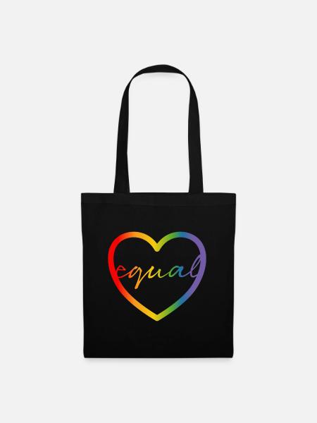LGBT CSD Gay Shirt equal - Stoffbeutel - Schwarz