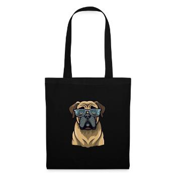 Englische Dogge Hunderasse Aquarell Cartoon Kawai - Stoffbeutel - Schwarz - Vorne