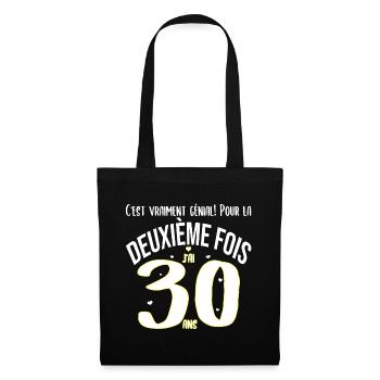 Anniversaire 60 ans 60 année d'âge cadeau - Sac en tissu - noir - Devant