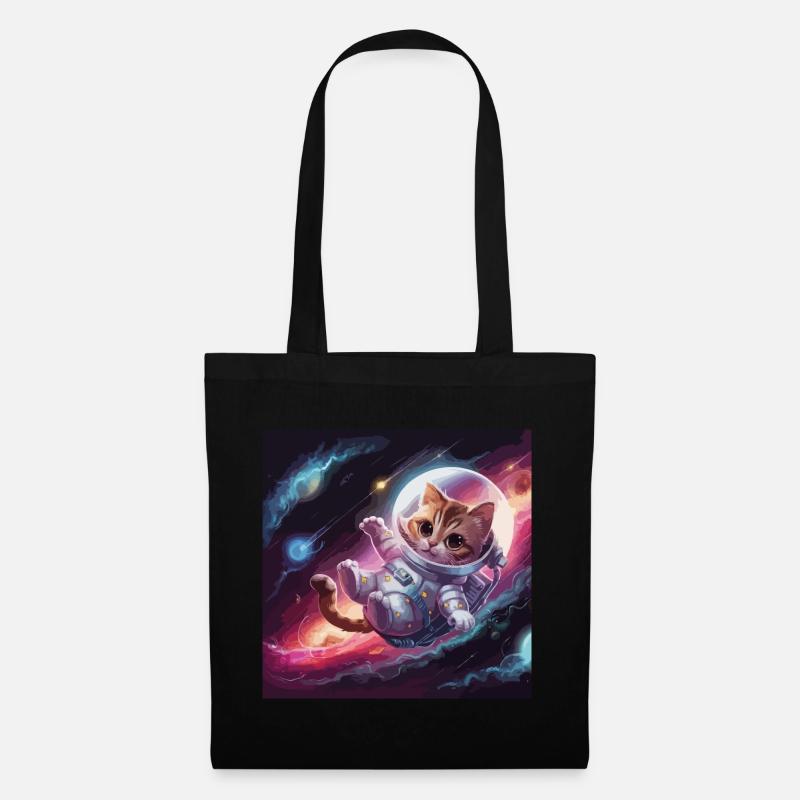 Astronaut Cat - Stoffbeutel - Schwarz