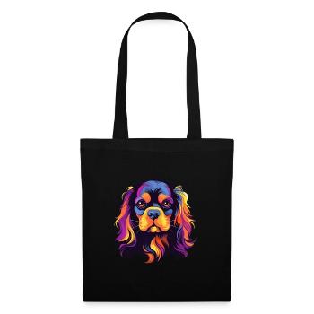 Cavalier King Charles Spaniel chien race aquarelle - Sac en tissu - noir - Devant