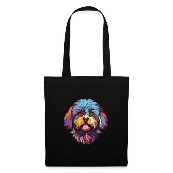 Shih-Poo Dog Breed Watercolor Cartoon Kawaii Color - Tote Bag - black - Front