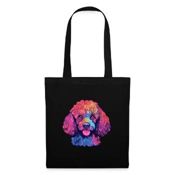 Toy Poodle Dog Breed Watercolor Cartoon Kawaii Col - Tote Bag - black - Front