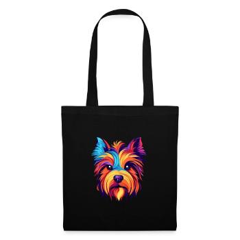 Silky Terrier Hunderasse Aquarell Karikatur Kawaii - Stoffbeutel - Schwarz - Vorne