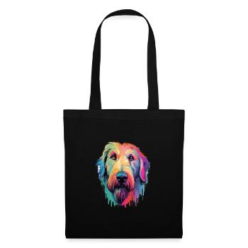 Irish Wolfhound Dog Breed Watercolor Cartoon Kawai - Tote Bag - black - Front