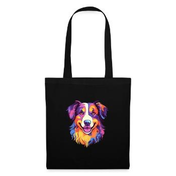 Australian Shepherd Dog Breed Watercolor Cartoon K - Tote Bag - black - Front