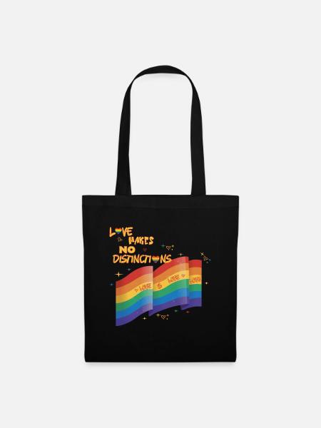 Love makes no destinctions LGBTQIA+ Pride - Tote Bag - black