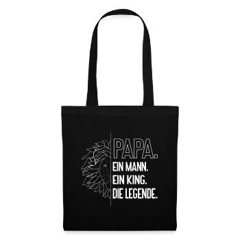 Papa King – Strong Father Lion Design - Tote Bag - black - Front