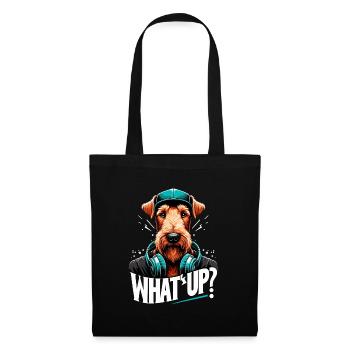 Irish Terrier Was geht ab Gangsta Hund Geschenk - Stoffbeutel - Schwarz - Vorne