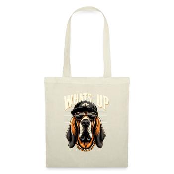 Bloodhound Was geht ab Gangsta Hund Geschenk - Stoffbeutel - Natur - Vorne