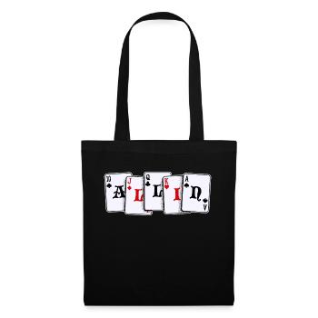 Poker Casino Jeu de cartes Jeux d’argent Poker Loterie - Sac en tissu - noir - Devant