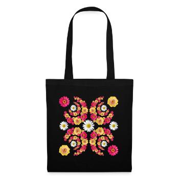 Zinnia daisy floral pattern floral zinnias blossom - Tote Bag - black - Front