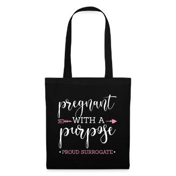 Pregnant with a purpose Proud surrogate Surrogacy - Tote Bag - black - Front