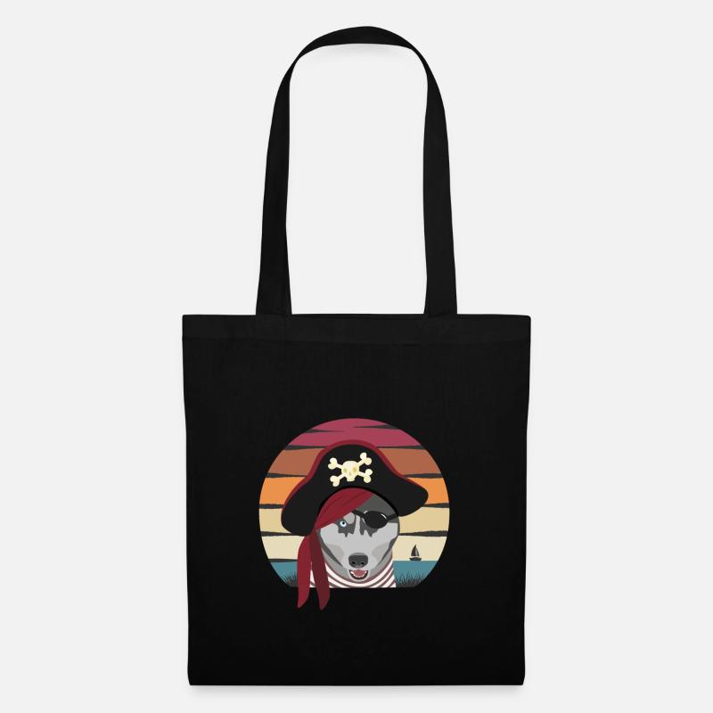 Chien pirate - Sac en tissu - noir
