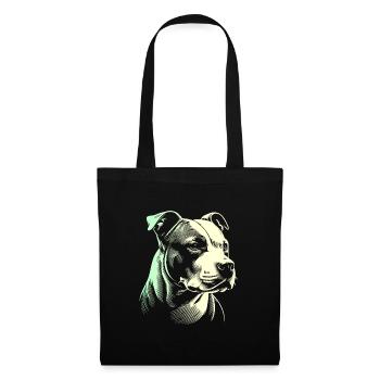 Staffordshire geometrischer Bullterrier, Staffy - Stoffbeutel - Schwarz - Vorne