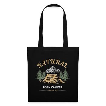 Campeur né Vie de camping - Sac en tissu - noir - Devant