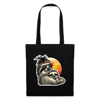 Sloth Dad Son Sloths Fathers Lazy Sleeping - Tote Bag - black - Front