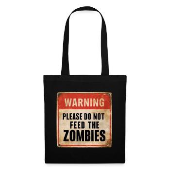 Warning Don't Feed Zombies Warning Sign - Tote Bag - black - Front