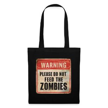 Warning Don't Feed Zombies Warning Sign - Tote Bag - black - Front