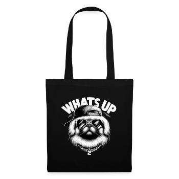 Pekingese Was geht ab Löwenhund Hund Geschenk - Stoffbeutel - Schwarz - Vorne