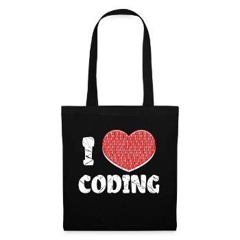 Developer Herz Coden Statement Programmierer - Stoffbeutel - Schwarz - Vorne