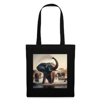 Elephants in the jungle - Tote Bag - black - Front