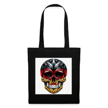 Crâne Allemagne - Sac en tissu - noir - Devant