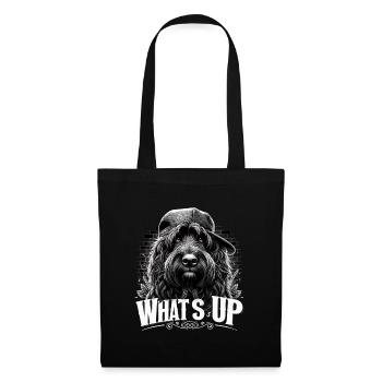 Schapendoes Was geht ab Gangsta cool Hund Geschenk - Stoffbeutel - Schwarz - Vorne