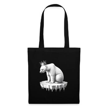 Ours polaire avec une couronne sur la banquise faune arctique - Sac en tissu - noir - Devant
