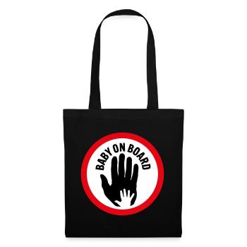 Baby an Bord Hand in Hand - Stoffbeutel - Schwarz - Vorne