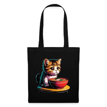 Cat Ramen Kawaii Anime - Tote Bag - black - Front