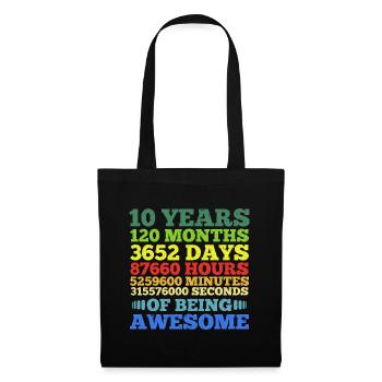 Ten Years of Being Awesome - Tote Bag - black - Front