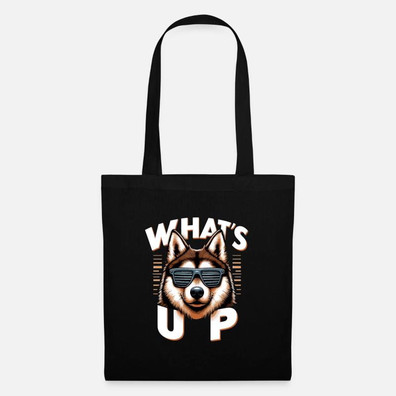 Laika Was geht ab Gangsta Hund Geschenk - Stoffbeutel - Schwarz