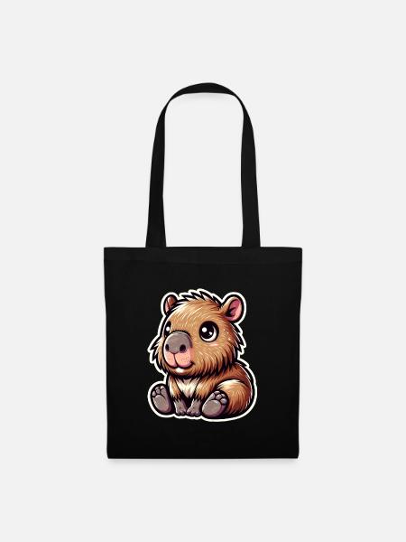 Capybara - Stoffbeutel - Schwarz