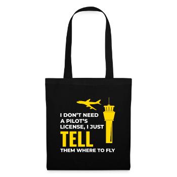 Fluglotse ATC Aviation Humor Flugzeug - Stoffbeutel - Schwarz - Vorne