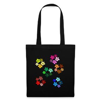 Blumenmuster blühende Blume floral Blumenranke - Stoffbeutel - Schwarz - Vorne