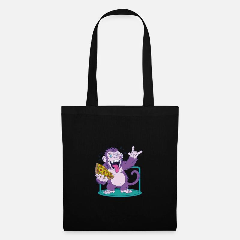 Pizza: Monkey makes it better! - Tote Bag - black