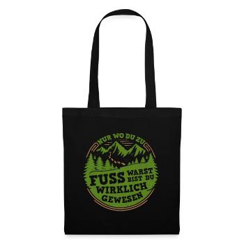 Wandern Spruch Natur Berge Outdoor Wald Hiking - Stoffbeutel - Schwarz - Vorne