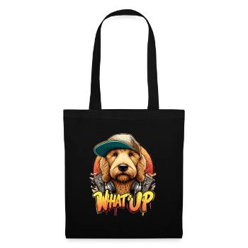 Goldendoodle Hip Hop Hund Was geht ab Geschenk - Stoffbeutel - Schwarz - Vorne