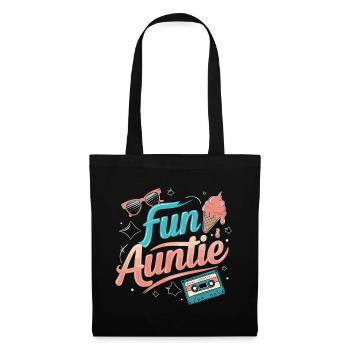Fun Auntie Vibes für coole Tanten - Stoffbeutel - Schwarz - Vorne