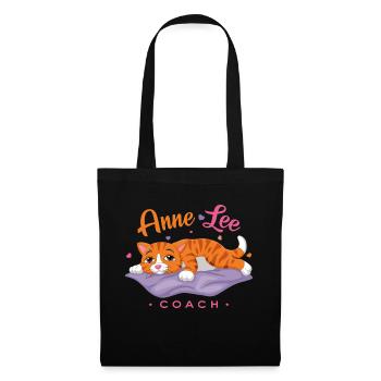 Hebrew Hebräisch lustige Katze - Ein Li Coach - Stoffbeutel - Schwarz - Vorne