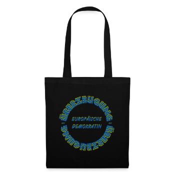 European Democrat by Conviction Circular Text - Tote Bag - black - Front