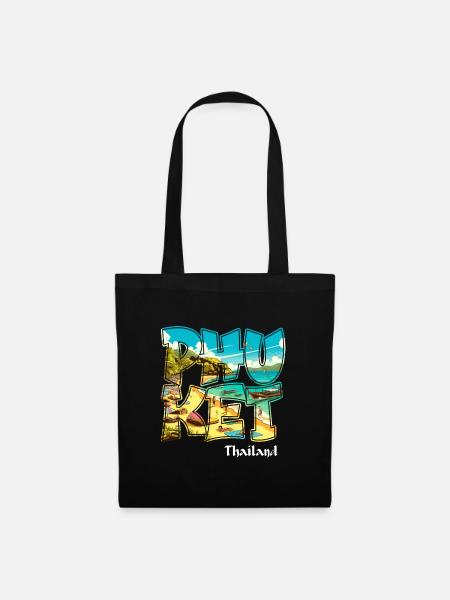 Phuket Thailand Strand Urlaub Design - Stoffbeutel - Schwarz