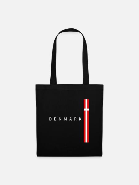 Flagge von Dänemark, dänischer Stolz - Stoffbeutel - Schwarz