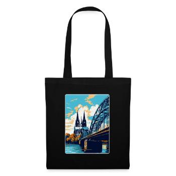 Cologne Allemagne Affiche de voyage vintage Souvenir WPA - Sac en tissu - noir - Devant