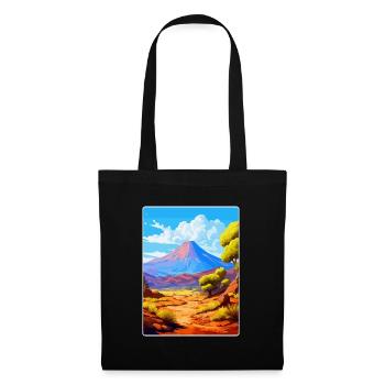 Parc national du Teide Espagne Affiche de voyage vintage - Sac en tissu - noir - Devant