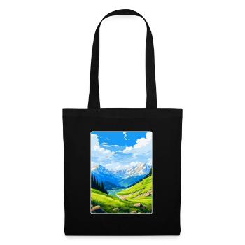 Pyrenäen-Nationalpark Frankreich Reiseplakat WPA - Stoffbeutel - Schwarz - Vorne