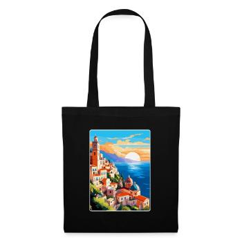 Amalfi Italie Affiche de voyage vintage WPA Souvenir - Sac en tissu - noir - Devant