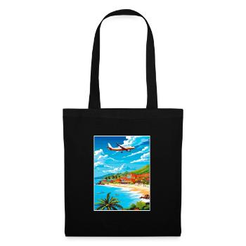 Saint Maarten Karibik Vintage Reiseposter - Stoffbeutel - Schwarz - Vorne